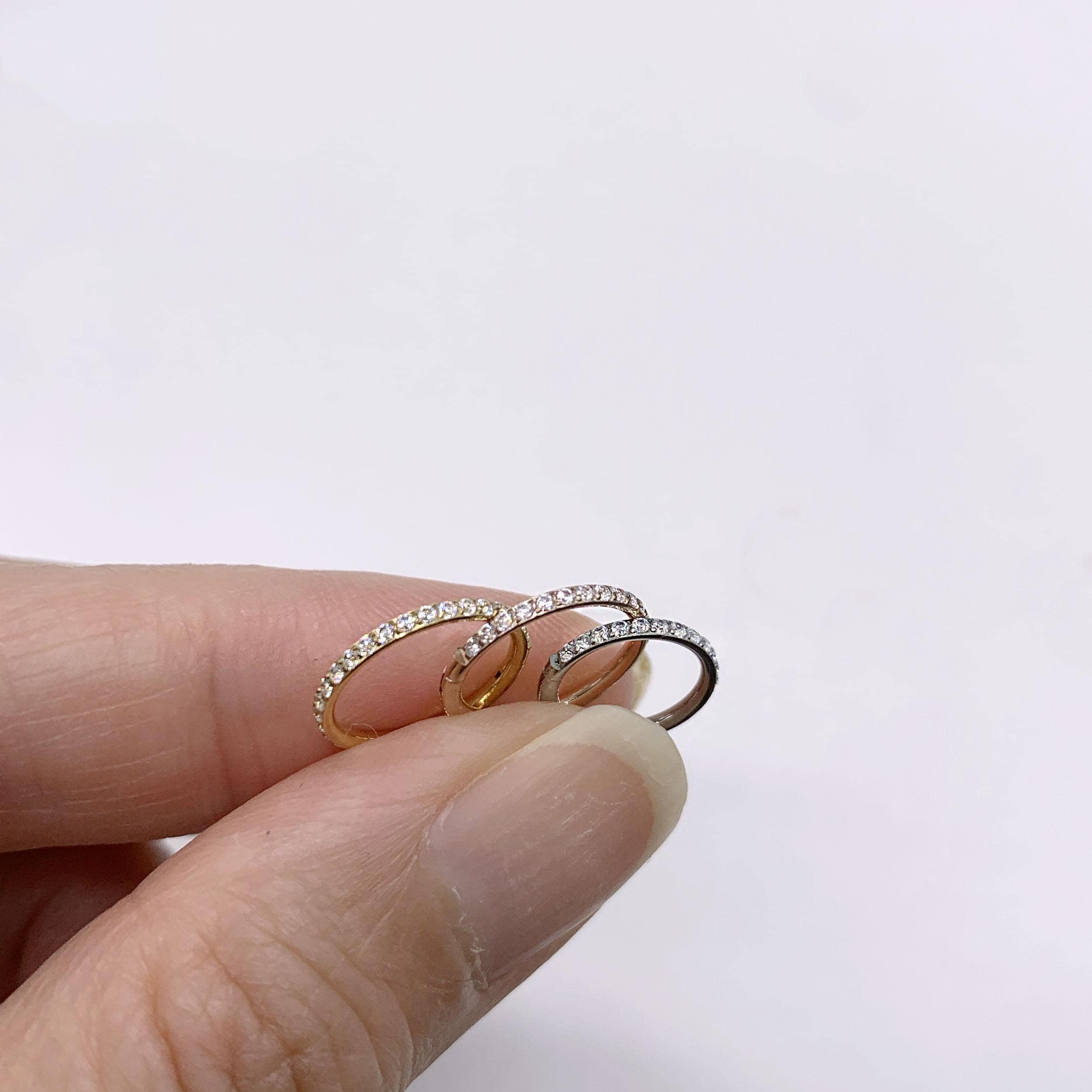 20G/18G/16G Cz Titanium Hinge Hoop • Hinged Segment Nose Ring • tragus hoop earrings • Cartilage Hoop • Nose Ring • Helix Earring Hoop