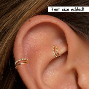 18G/16G  Titanium Double Hinge Hoop •  Hinged Segment Nose Ring •  Septum Clicker Ring • Cartilage Hoop • Helix Earring Hoop