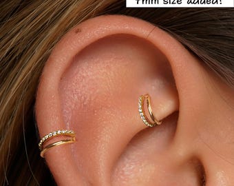 18G/16G  Titanium Double Hinge Hoop •  Hinged Segment Nose Ring •  Septum Clicker Ring • Cartilage Hoop • Helix Earring Hoop