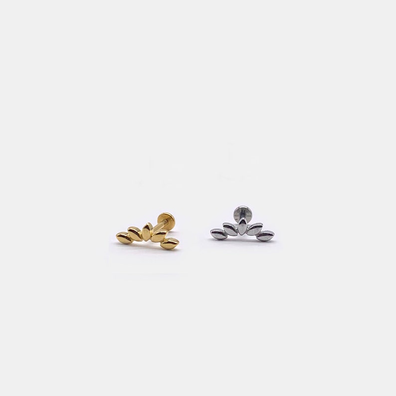 20G/18G/16G Climber Push Pin Labret Threadless Flat Back Earring Tragus Stud Flat Back Stud Helix Stud Cartilage Stud image 2