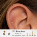 20G/18G/16G Tiny Star Push Pin Labret •  Threadless Flat Back Earring • Tragus Stud • Flat Back Stud • Helix Stud • Cartilage Stud•Nose ring