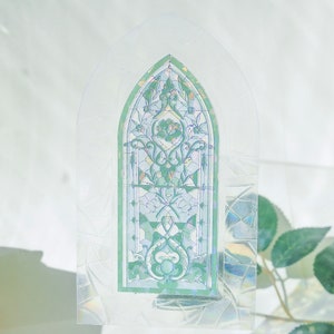 suncatcher sticker, stained glass window, window sticker, holographic sticker