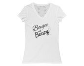 Bachelorette Party Boujee and Boozy Women's Jersey Short Sleeve V-Neck Tee