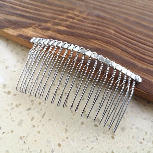 Comb For Veil,Metal Hair Comb,Wedding Bridal Comb,DIY Sewing Supplies,Silver,Gold,Black,Rose gold Metal Comb,20Teeth Comb