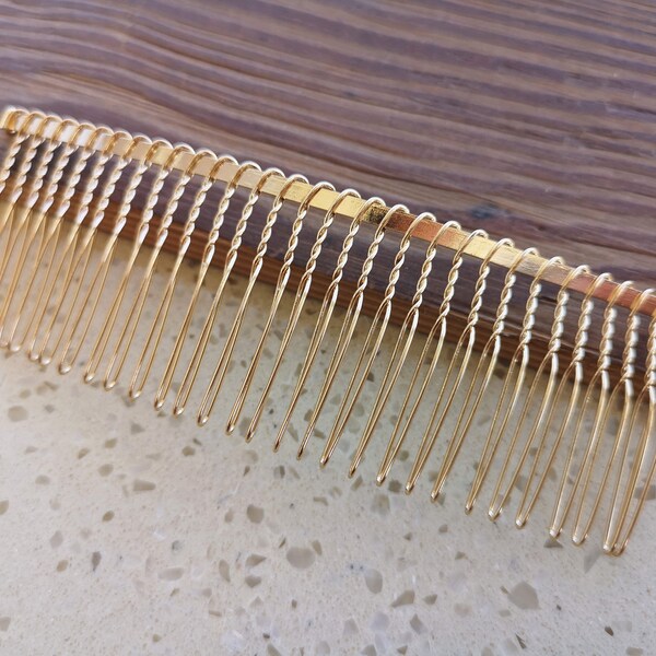 30 Teeth Long Comb,Blank Metal Comb,Gold/Silver/Black Blank Comb,Wedding Bridal Veil Comb