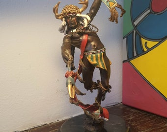 Indianer-Bronzestatue "Elchtanz"