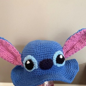 Lilo and stitch crochet bucket hat.  Fun and unique bucket hat for all ages.