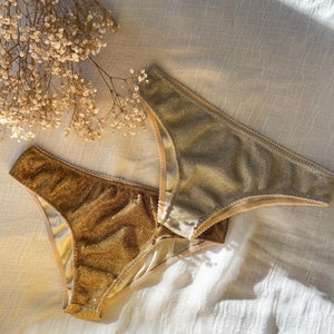Ropa interior dorada Etsy Mexico