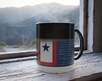 Color Morphing Mug for Navy  Mothers, Star Design, Gift for Mom, Unique Kitchenware, Personalized Coffee Cup, Holiday Mug