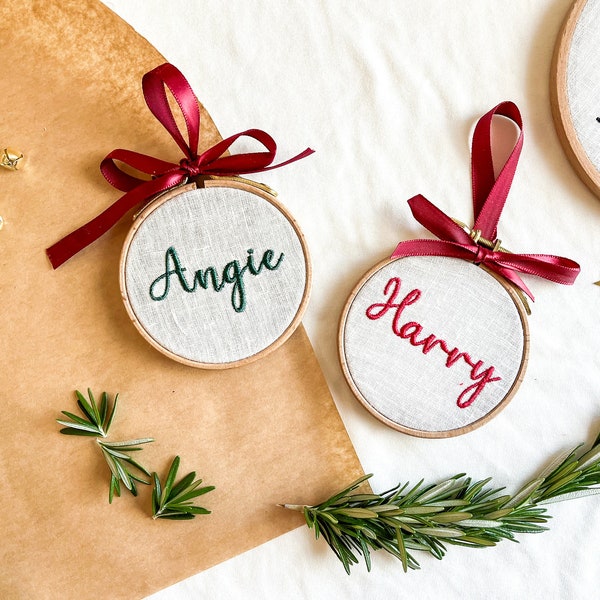 Personalized Ornament Hangers Ribbon Etsy