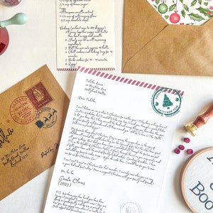 Lettre du Père Noël | Traditions de Noël pour les enfants | personnalisé avec un cachet de cire et un gaufrage festif