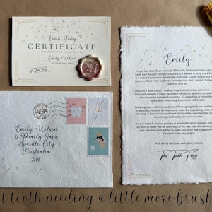 Tooth Fairy letter - for a lost tooth, encouraging better brushing | dental health motivation