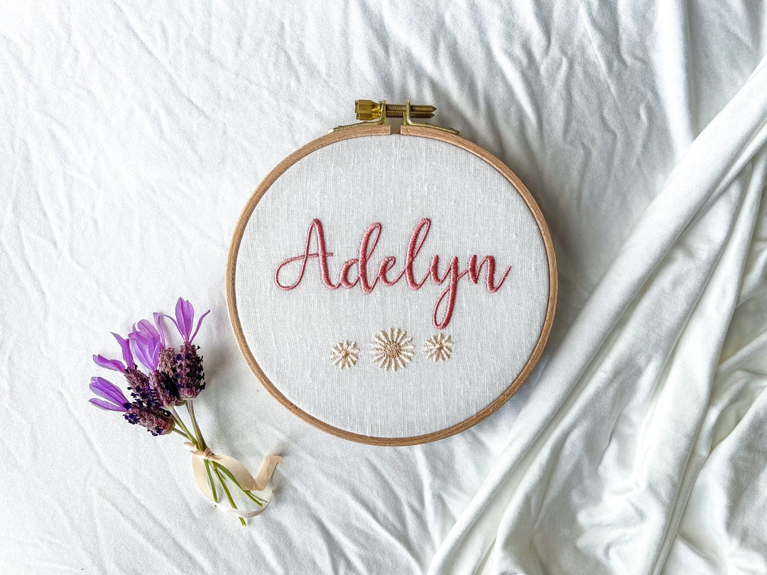 Fabric Baby Name Sign for Little Girl With Flowers Personalized Nursery