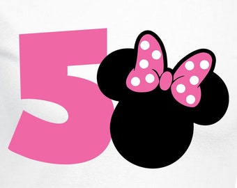 Minnie 5th Birthday Cut Files | Cricut | Silhouette Cameo | Svg Cut Files | Digital Files | PDF | Eps | DXF | PnG | Mouse