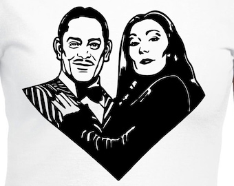 Morticia & Gomez Cut Files | Cricut | Silhouette Cameo | Svg Cut Files | Digital Files | PDF | Eps | DXF | PnG | The Addams Family Inspired