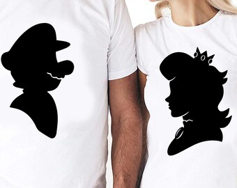 Princess Peach And Mario Couples Set Cut Files | Cricut | Silhouette Cameo | Svg | Digital Files | PDF | Eps | DXF | PnG | Super Mario