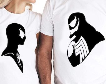 Arquivos de corte do conjunto de casais inspirados em Homem-Aranha e Venom | Cricut | Silhouette Cameo | Arquivos de corte SVG | Arquivos digitais | PDF | Eps | DXF | PNG