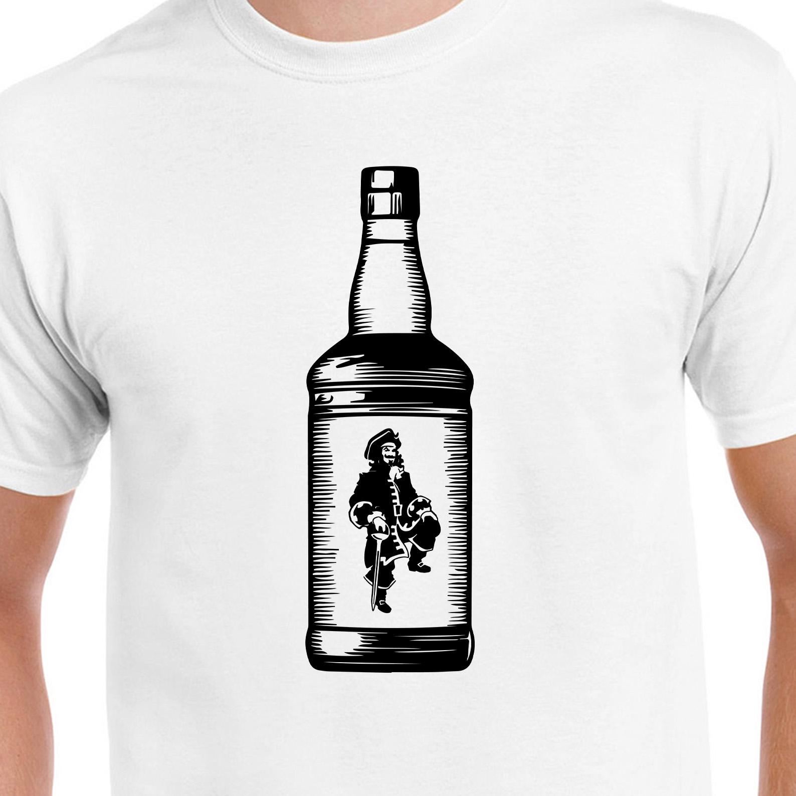 T-shirt Captain Morgan Manches Courtes - 100% Coton, Taille S (homme), Neuf Avec étiquettes, Style Graphique