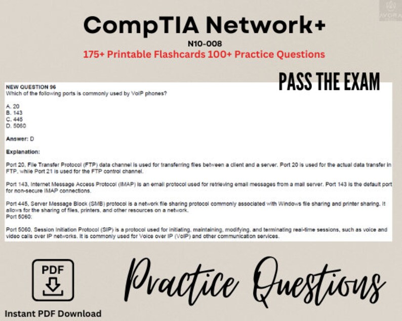 Comptia Network+ N10-008 Flashcards and Practice Test - Instantly ...