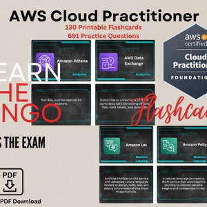 AWS Cloud Practitioner CLF-C02 Tarjetas didácticas y preguntas prácticas, Preparación para exámenes, Descarga instantánea