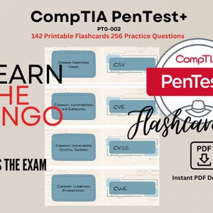 CompTIA PenTest+ Test praktyczny i fiszki PT0-002 Przygotowanie do egzaminu | Natychmiastowe pobranie | PDF