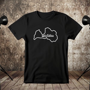 Made in Lettland, Lettische T-Shirt, Geburtstagsgeschenke, 100% Baumwolle T-Shirts Unisex, Lettische Karte