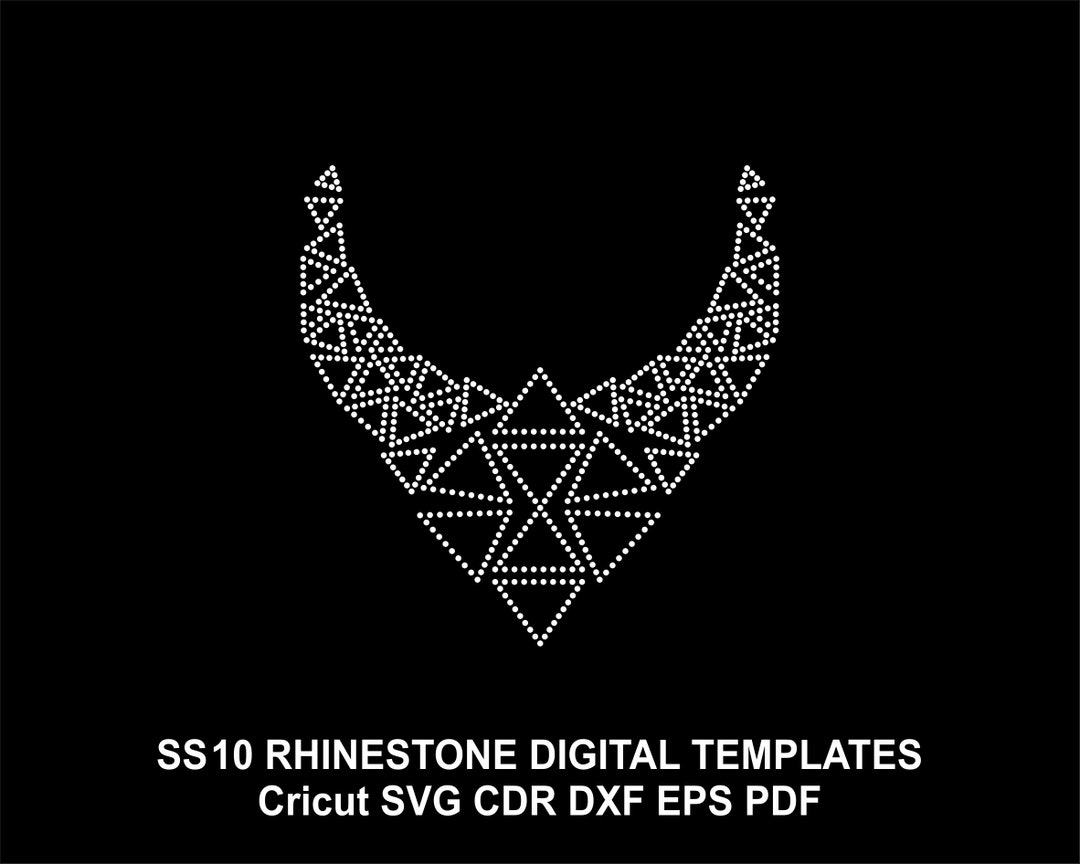 Neckline Rhinestone Template Necklace Silhouette SS10 Etsy