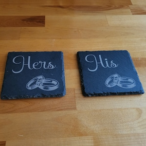 Set of 2 Slate Custom Coasters