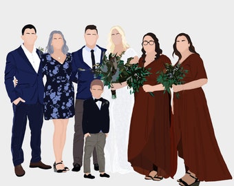 Custom Digital Family Illustration