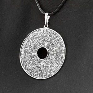 Orthodox Large round pendant Orthodox amulet pendant Saint Maria Necklace for women boho silver Gift for Christian woman image 1