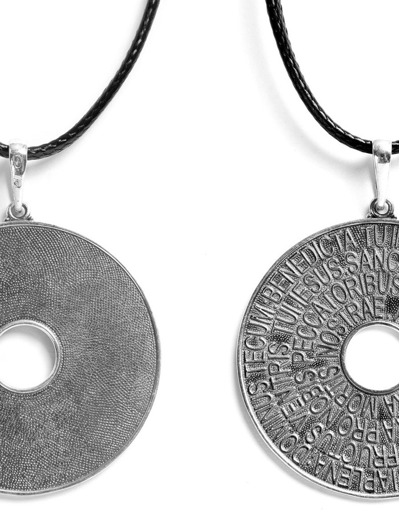 Orthodox Large round pendant Orthodox amulet pendant Saint Maria Necklace for women boho silver Gift for Christian woman image 9