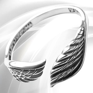 Angel Wings Ring Silver Angel Ring for Wife Aesthetic Jewelry Anniversary Gift