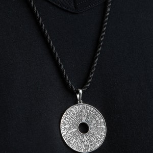 Orthodox Large round pendant Orthodox amulet pendant Saint Maria Necklace for women boho silver Gift for Christian woman image 6