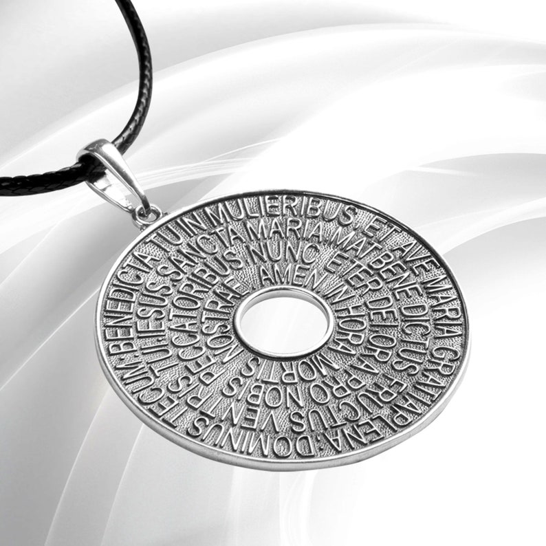 Orthodox Large round pendant Orthodox amulet pendant Saint Maria Necklace for women boho silver Gift for Christian woman image 2