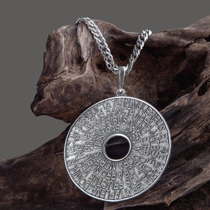 Orthodox Large round pendant Orthodox amulet pendant Saint Maria Necklace for women boho silver Gift for Christian woman image 5