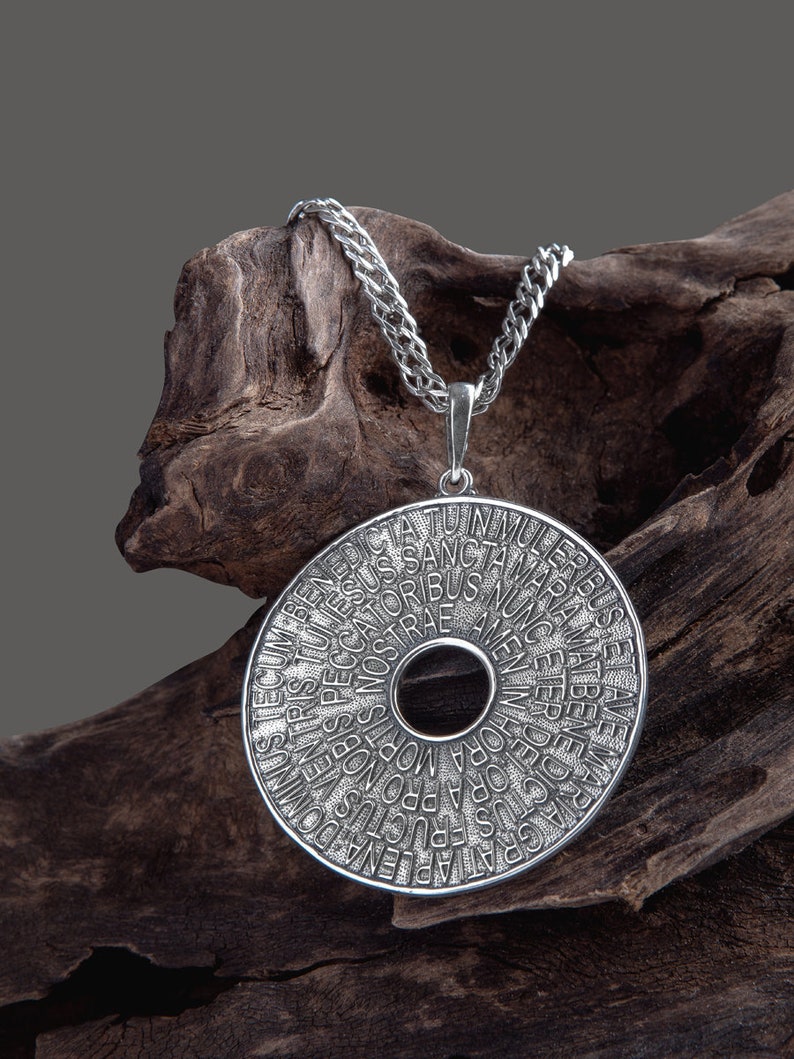 Orthodox Large round pendant Orthodox amulet pendant Saint Maria Necklace for women boho silver Gift for Christian woman image 5
