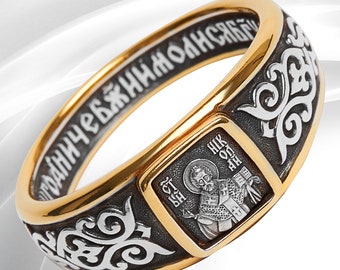 Saint Nicholas Ring: Orthodox Sterling Silver Amulet, Religious Jewelry