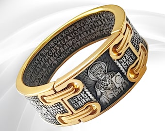 Christian signet silver ring Orthodox Saint Nicholas sterling silver ring men Blessed Jewelry Orthodox christian ring amulet Gift for him