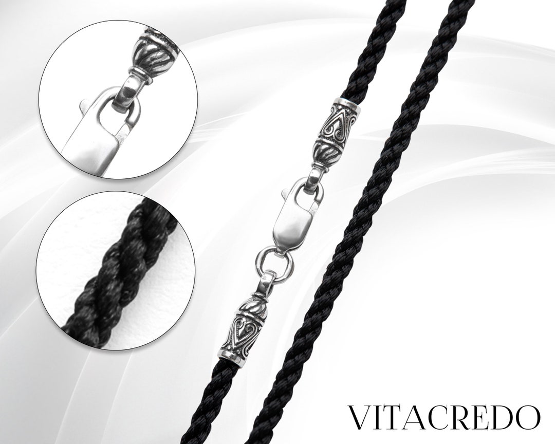 Black silk necklace cord deals