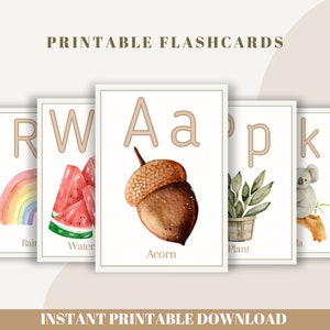 Printable Montessori cards, printable toddler flashcards, digital flashcards, ABC flashcards, educational flashcards