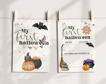 My first Halloween printable card, my first halloween keepsake, babies first Halloween, Halloween printables