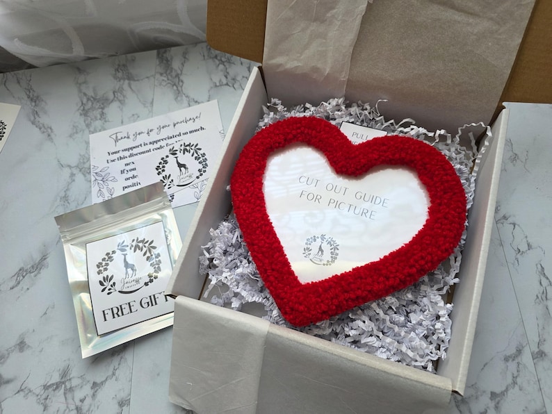 Picture Frame: Red Heart Shape, Personalized Photo Frame image 1
