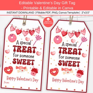 Gâterie spéciale imprimable pour quelqu'un de doux étiquette-cadeau modifiable de la Saint-Valentin, étiquettes de faveur pour la classe de la Saint-Valentin, étiquette de régal pour la Saint-Valentin à l'école
