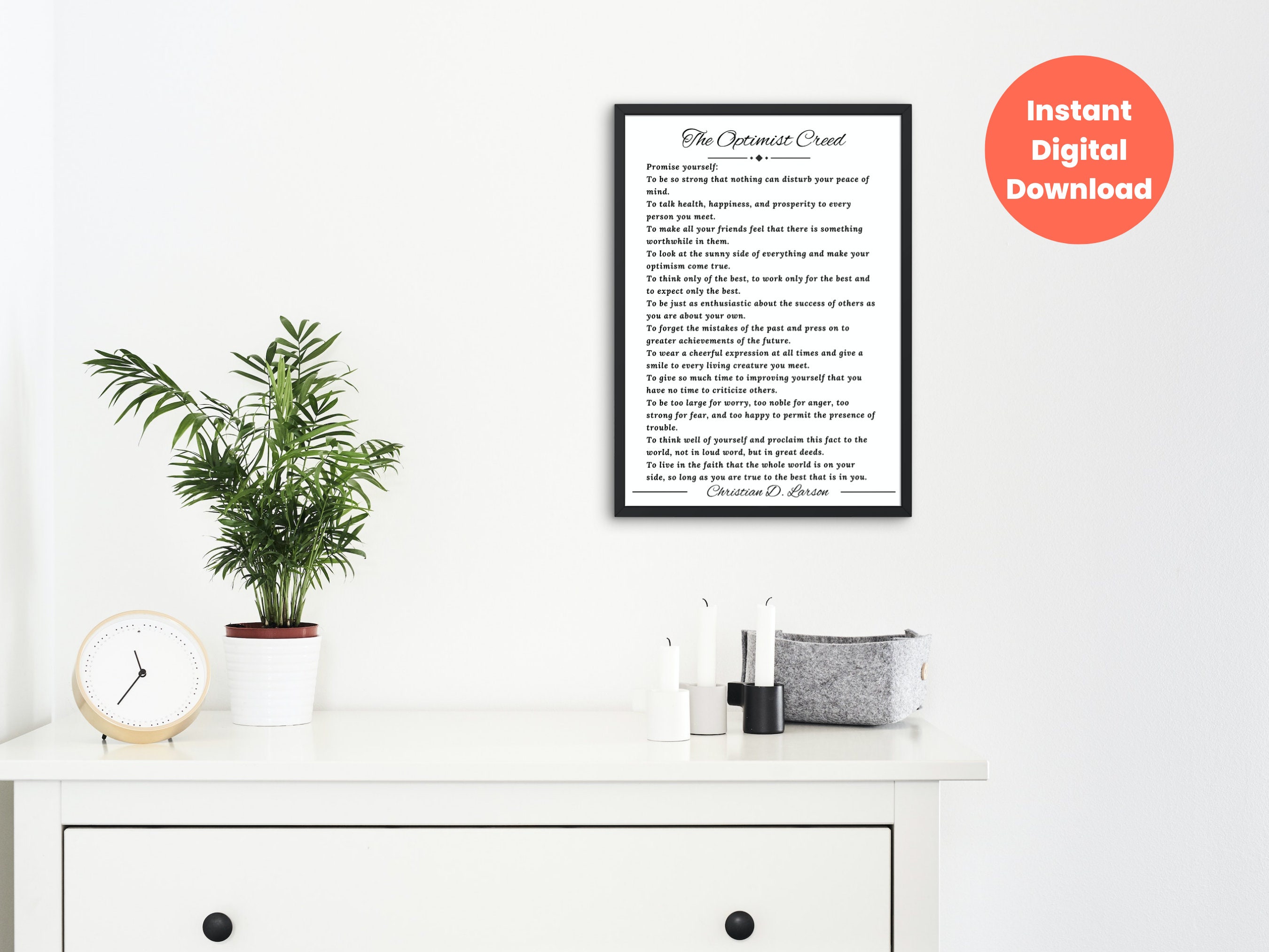 The Optimist Creed Promise Yourself by Christian D. Larson - Etsy