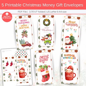 Weihnachtsgeldgeschenk-Umschlag zum Ausdrucken, Feiertagsgeldumschlag, Gnom Weihnachtsmann-Urlaubsgeldhalter für Bargeld, Schecks, Geschenkkartenzertifikat