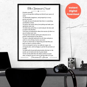 The Optimist Creed Promise Yourself by Christian D. Larson ...