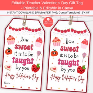 Hoe lief het is om door jou te worden onderwezen Afdrukbaar valentijnskaartje, bewerkbaar cadeaulabel leraar waardering, Valentijnsdagcadeau leraar klaslokaal