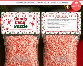 キャンディケインを育てる印刷可能なアクティビティ：クリスマスのお