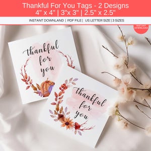 Etiqueta imprimible de agradecimiento por ti, tarjeta de agradecimiento para el lugar, etiquetas de regalo de Acción de Gracias, adornos para cupcakes de otoño, obsequios de fiesta de otoño, etiquetas para bolsas de golosinas de otoño