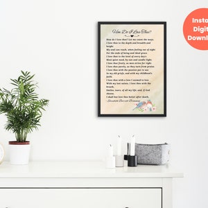 How Do I Love Thee Love Poem, Printable Love Poem, Elizabeth Barrett ...
